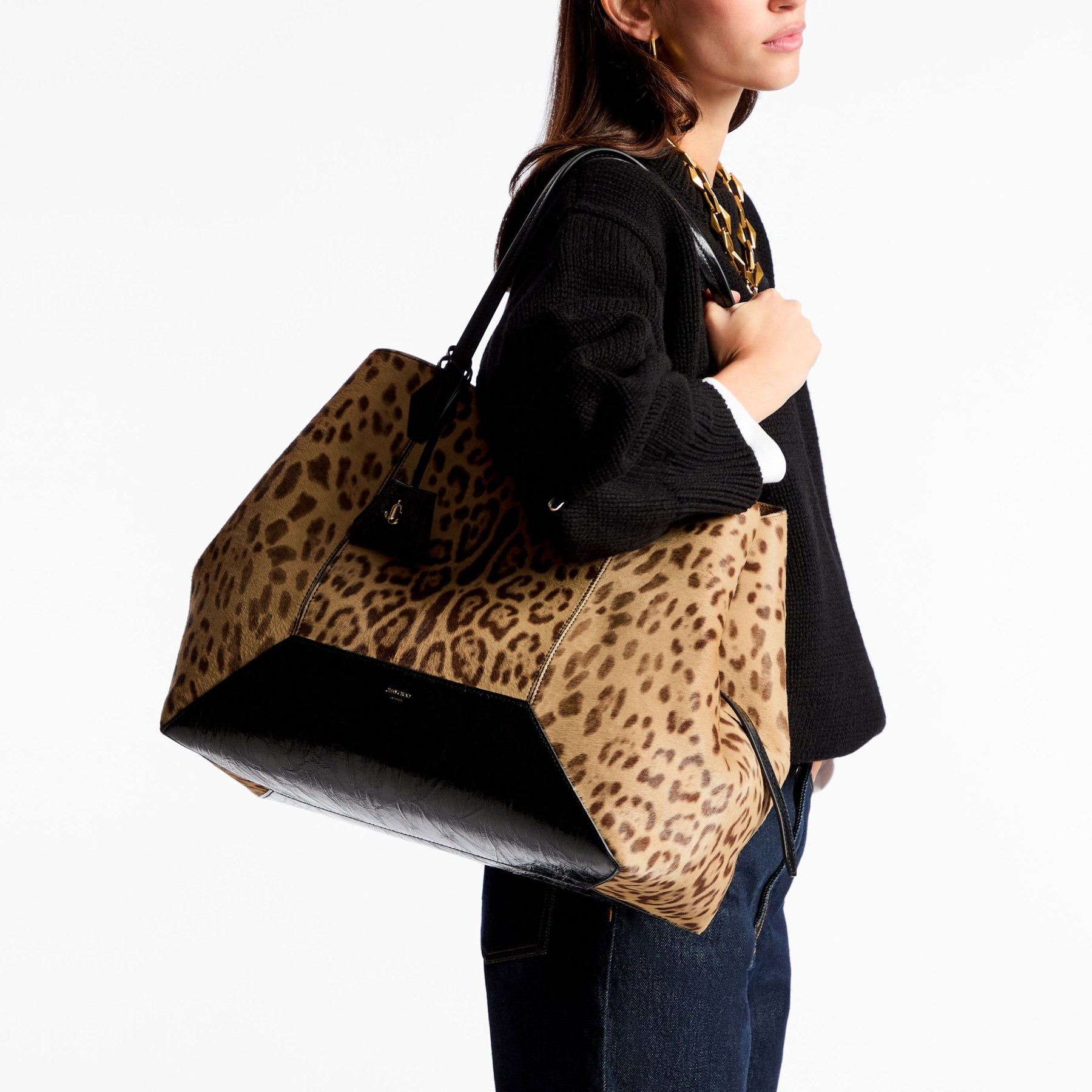 Diamond Tote/L
Natural Leopard Print Pony Tote Bag - 2