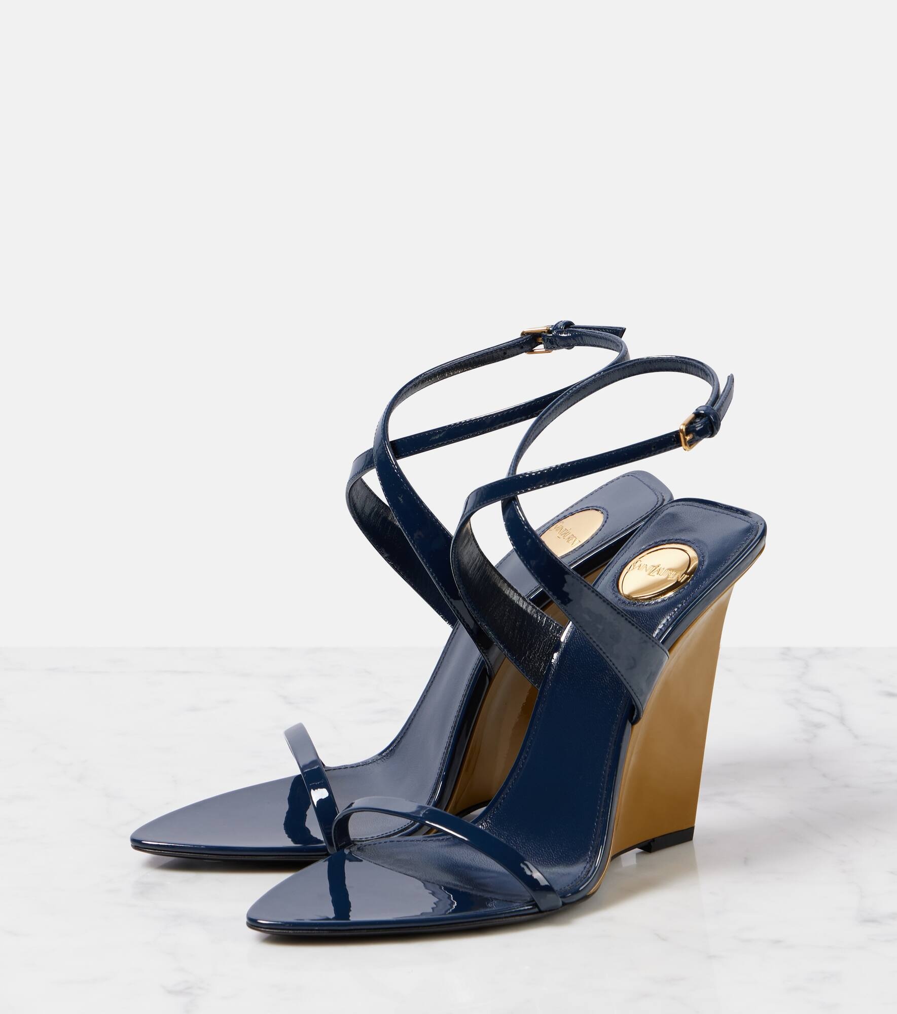 Salomé patent leather wedge sandals - 4