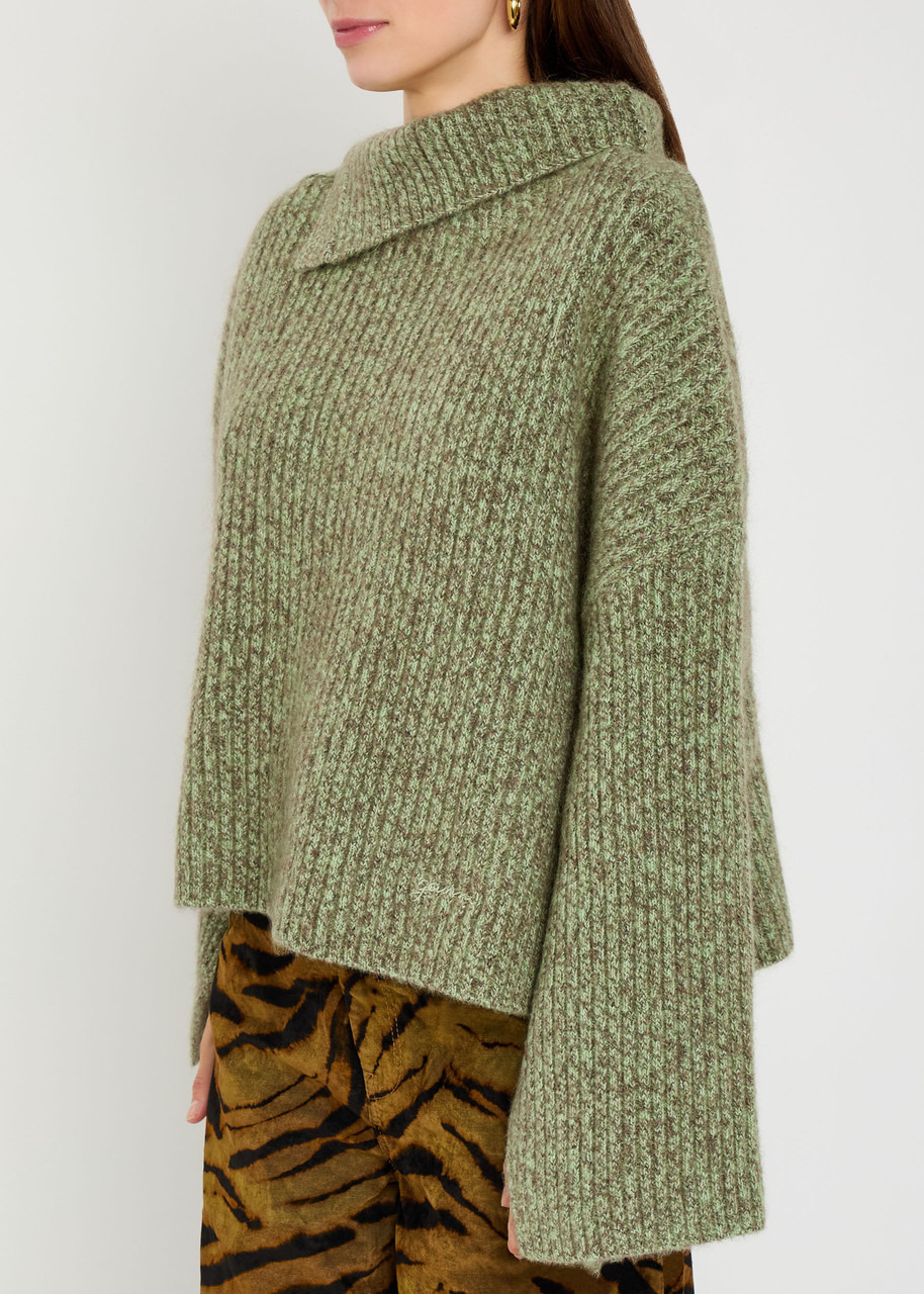 Ganni Melange Brushed Wool-blend Jumper - 2