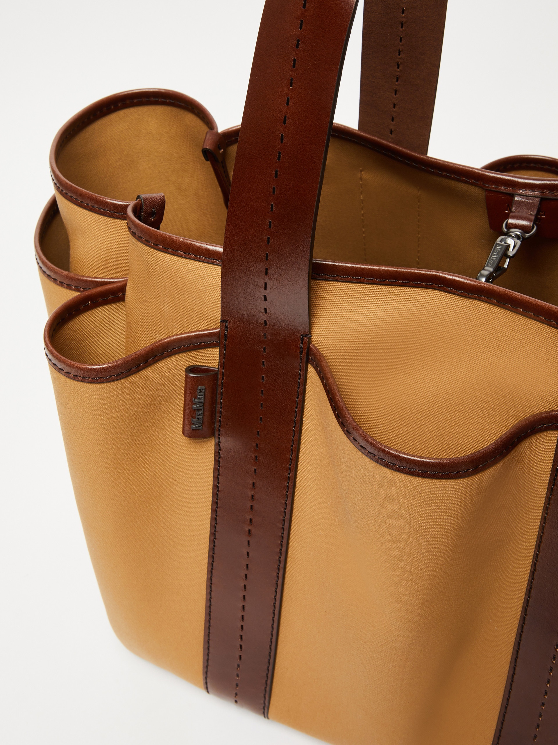 GARDENCABASL Canvas and leather Giardiniera tote bag - 4
