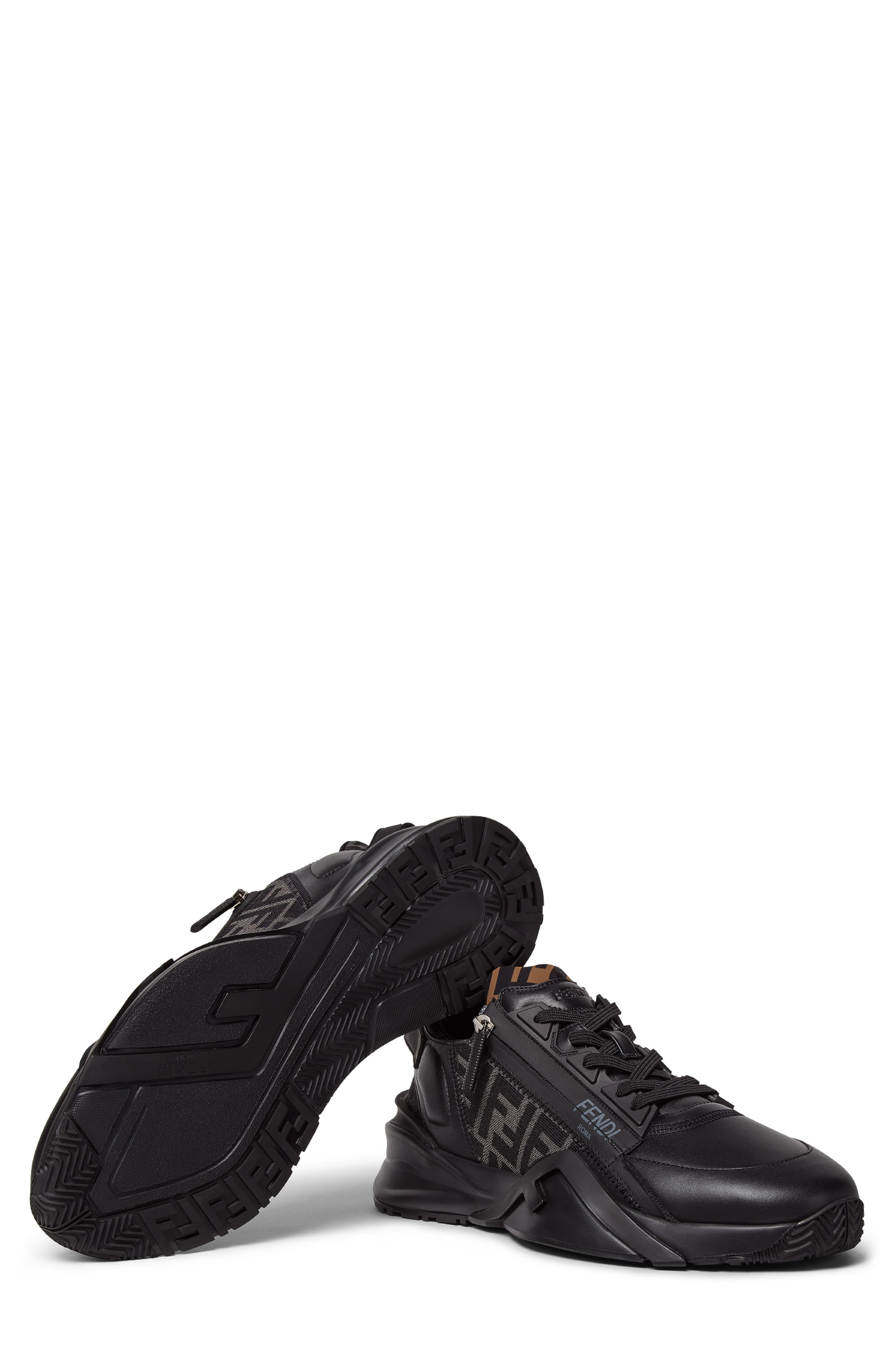Fendi Flow Logo Low Top Sneaker in Nero/Grig.nero/Nero at Nordstrom - 5