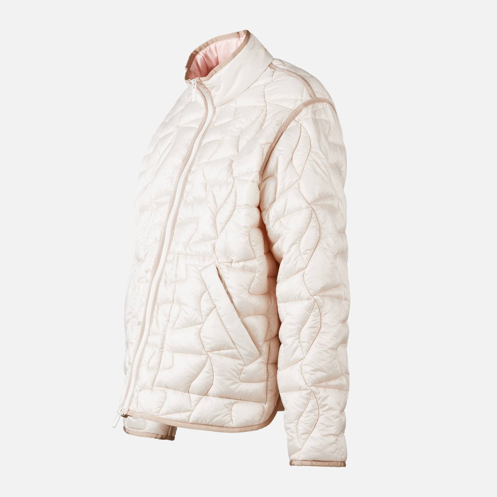 Quilted Bomber Jacket Ivory Beige - 10
