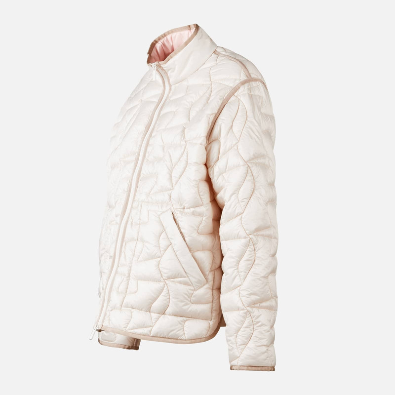 Quilted Bomber Jacket Ivory Beige 10