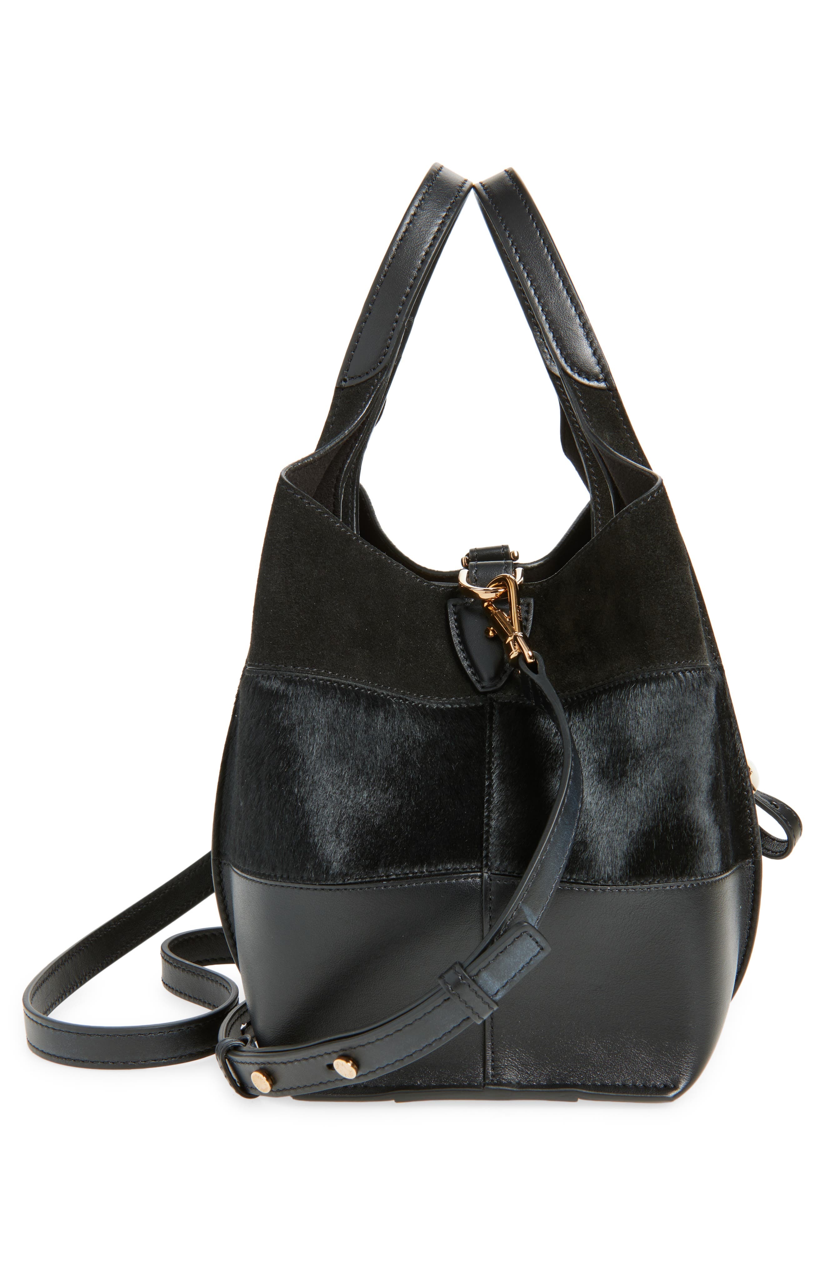Tod's Mini T Timeless Mixed Media Tote in Nero at Nordstrom - 6