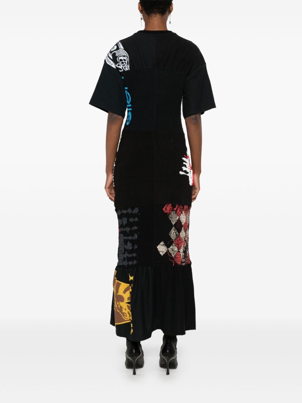 shirred midi dress - 4