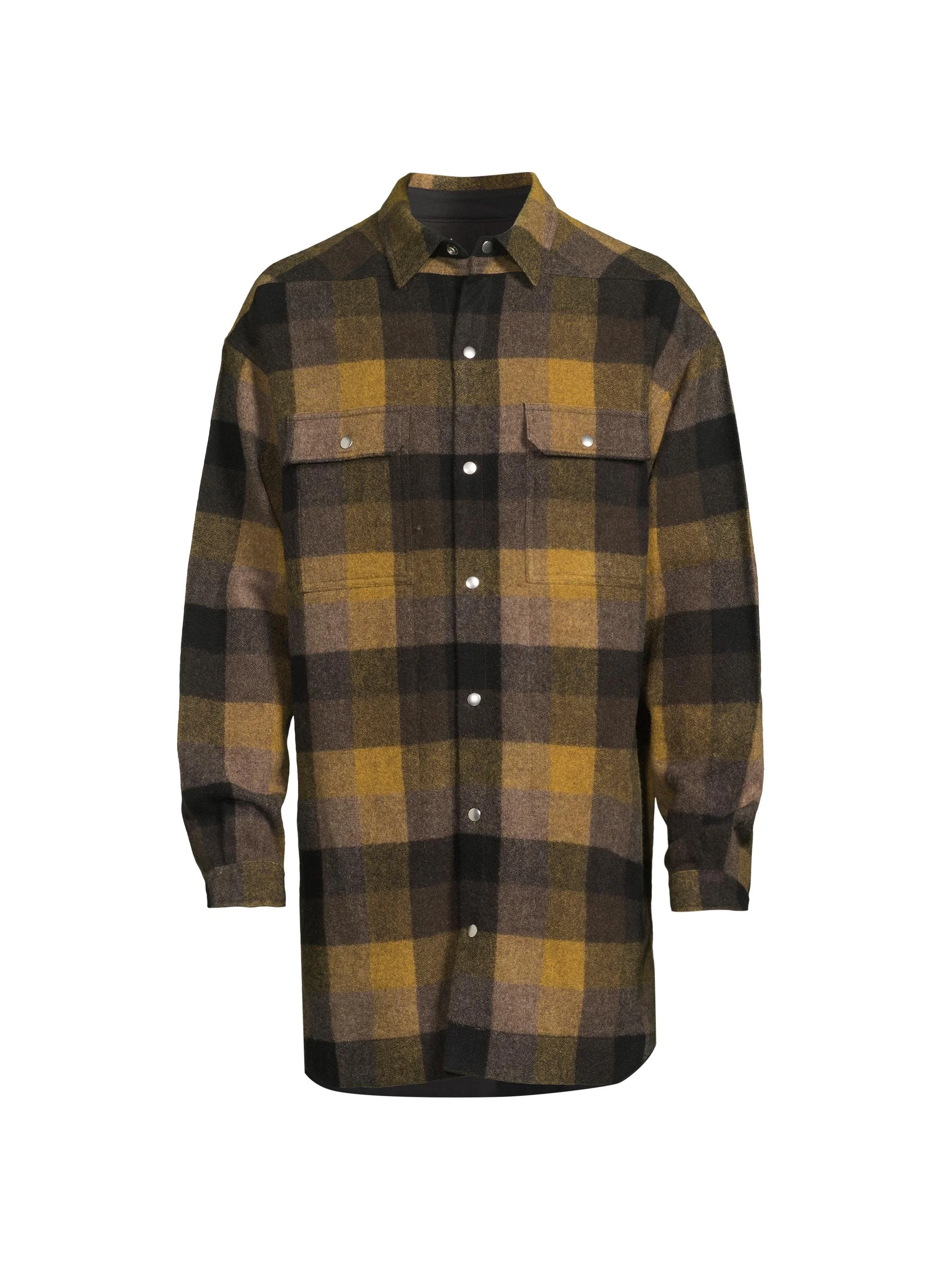 Men's Oversized Plaid Outershirt - Honey Plaid - 1
