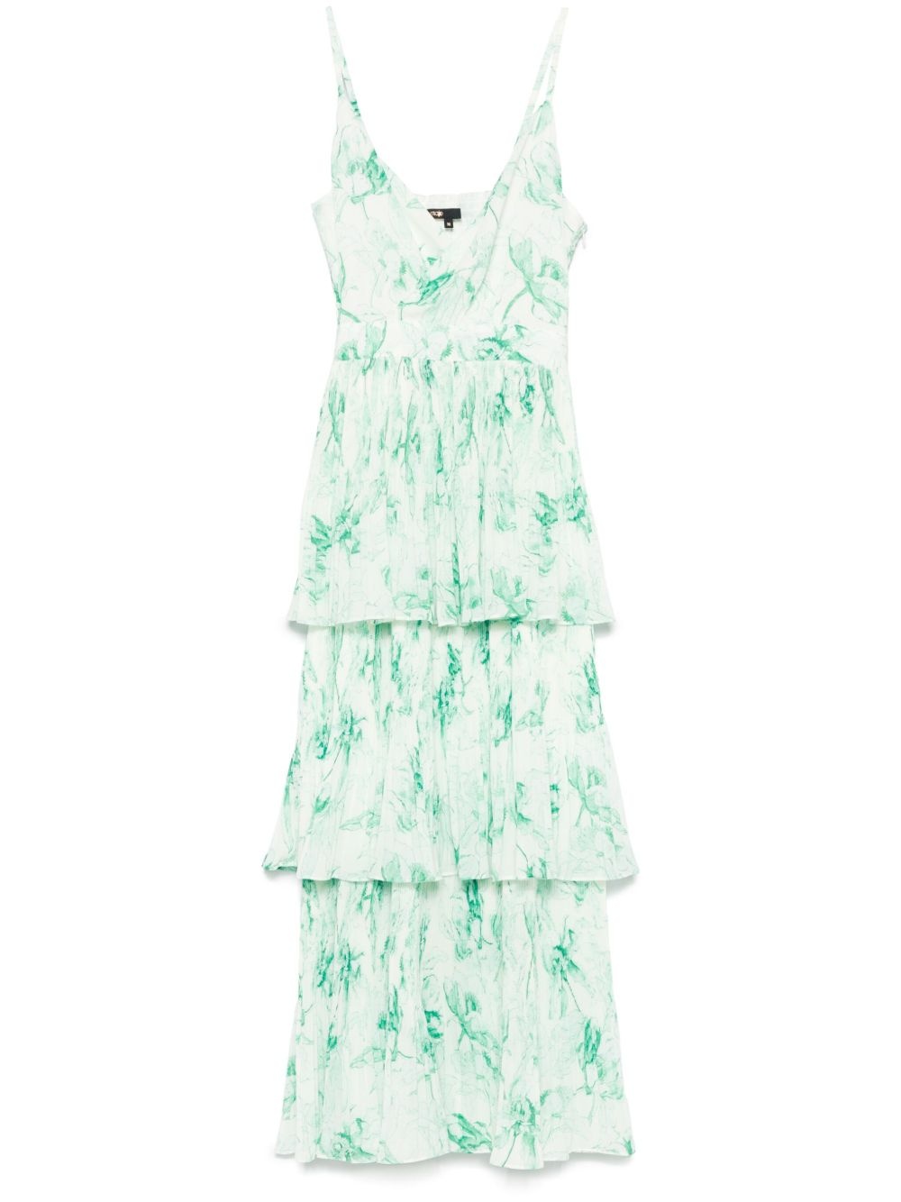 patterned ruffled maxi dres - 1