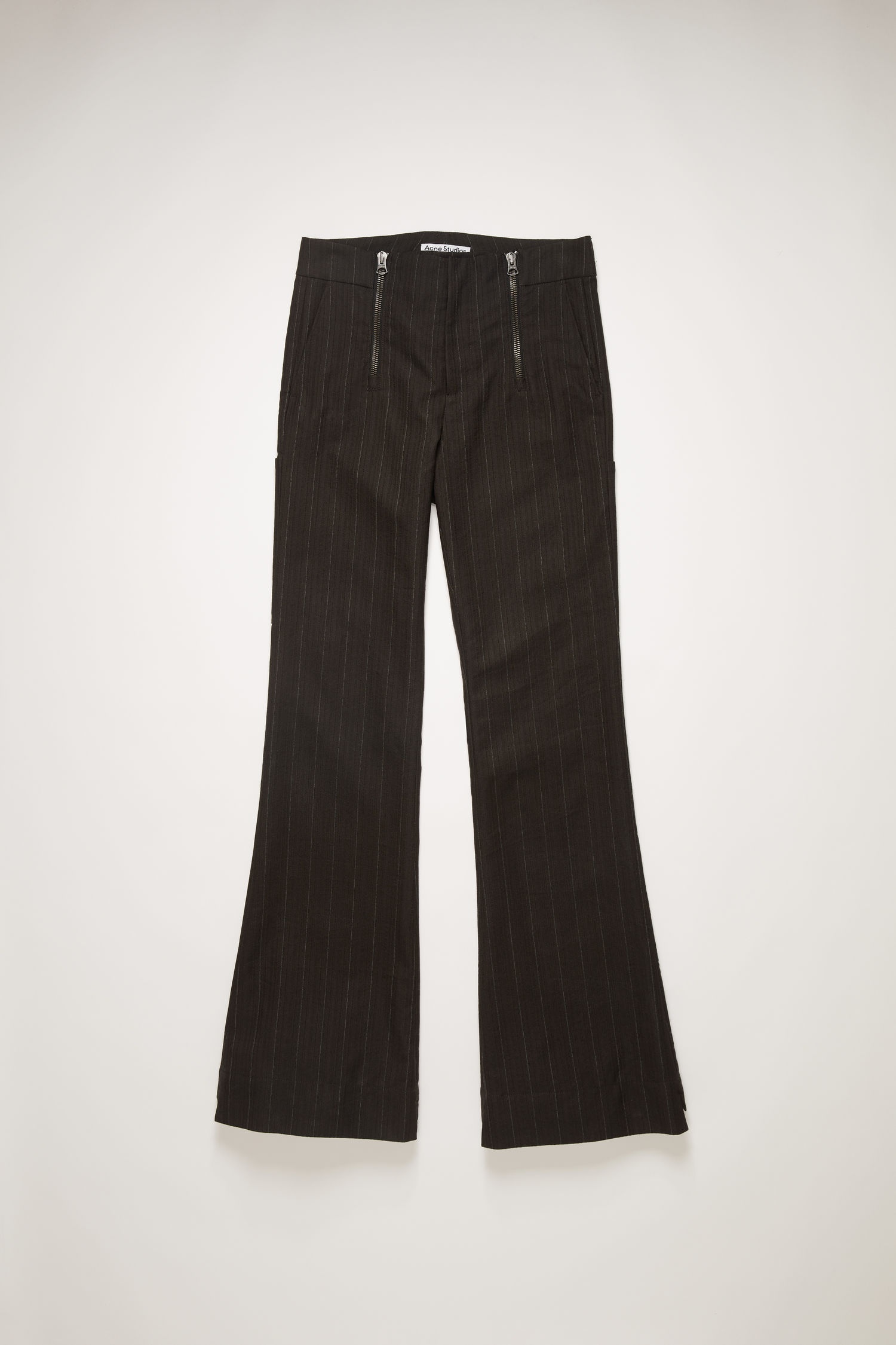 Pinstripe flared trousers cacao brown - 5