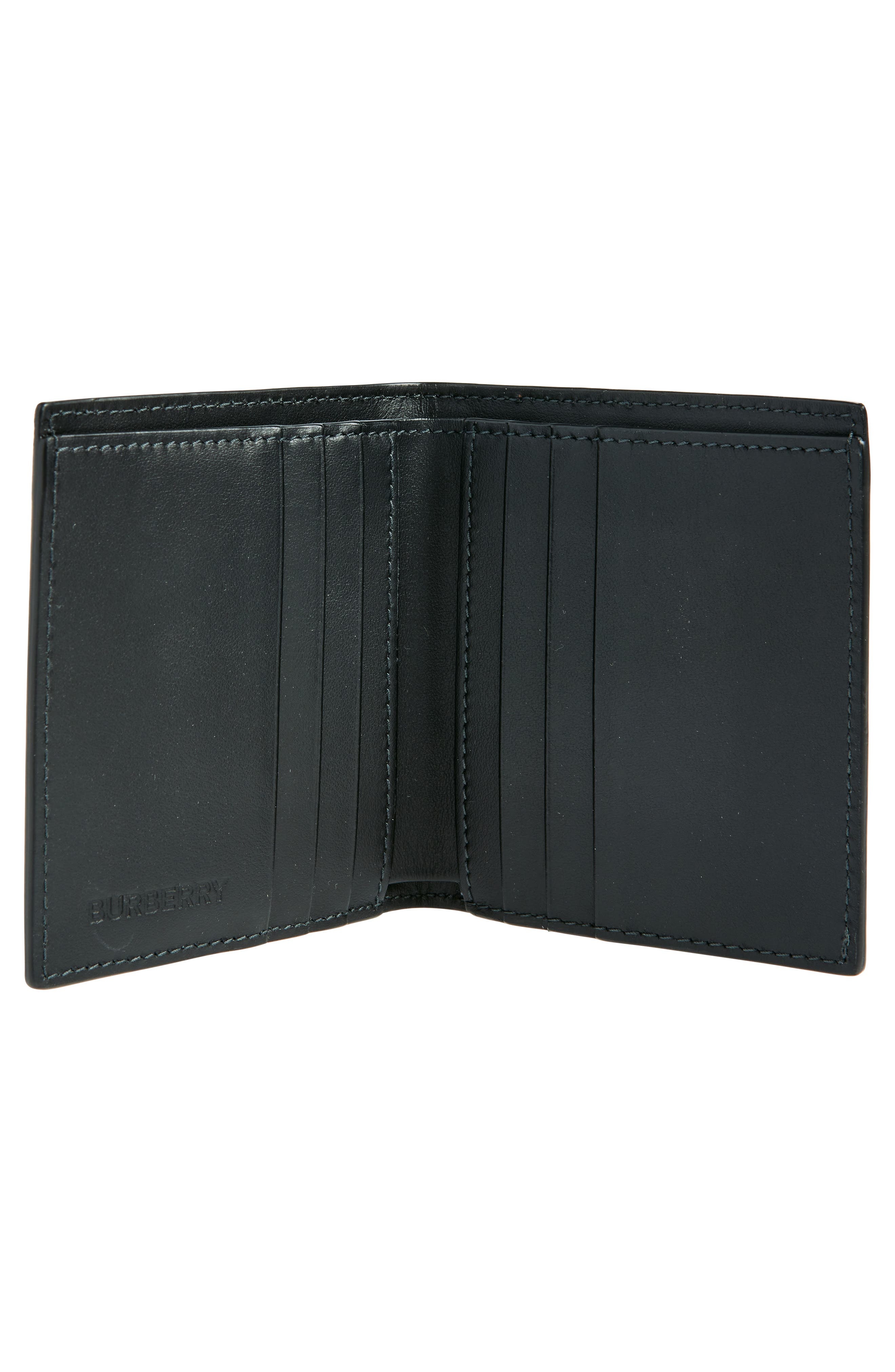 burberry Check Coated Canvas & Leather Bifold Wallet in Charcoal at Nordstrom - 2