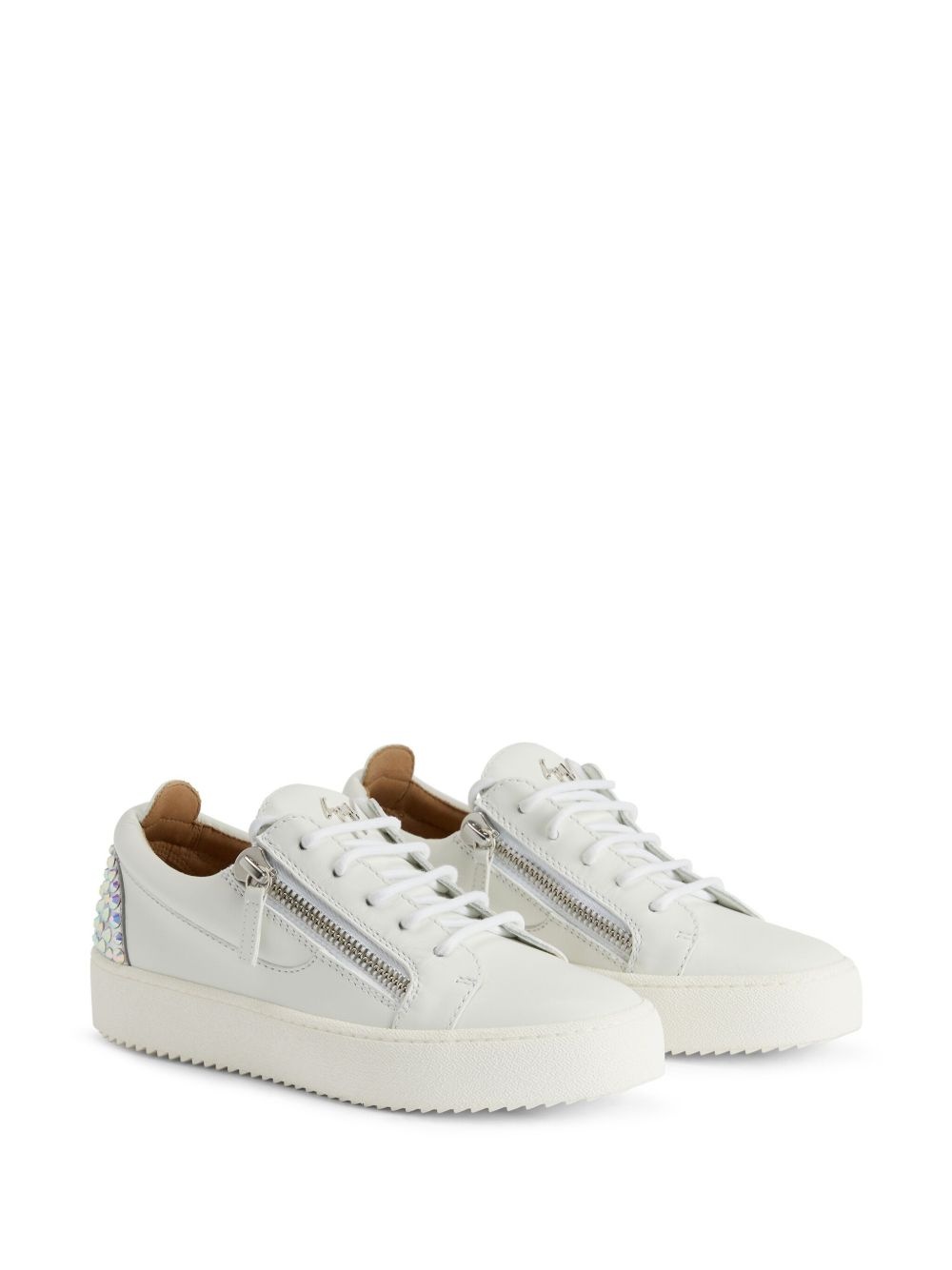 Gail rhinestone-embellished leather sneakers - 2