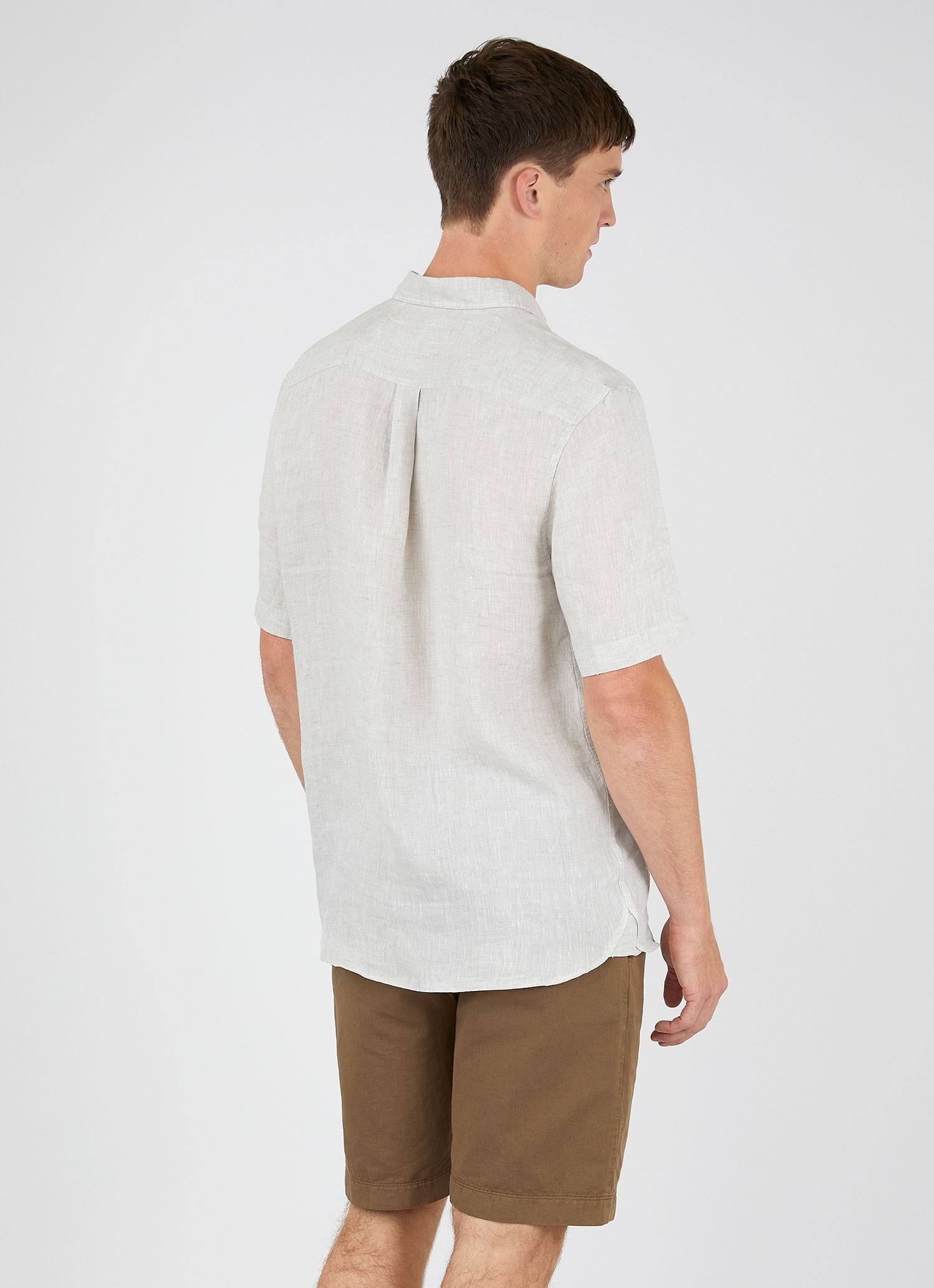 Short Sleeve Linen Shirt - 4
