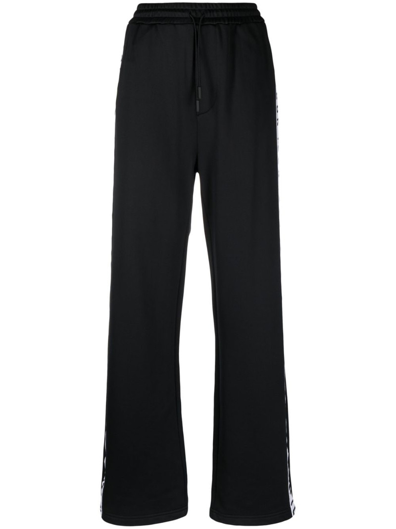 logo-tape wide-leg track pants 1