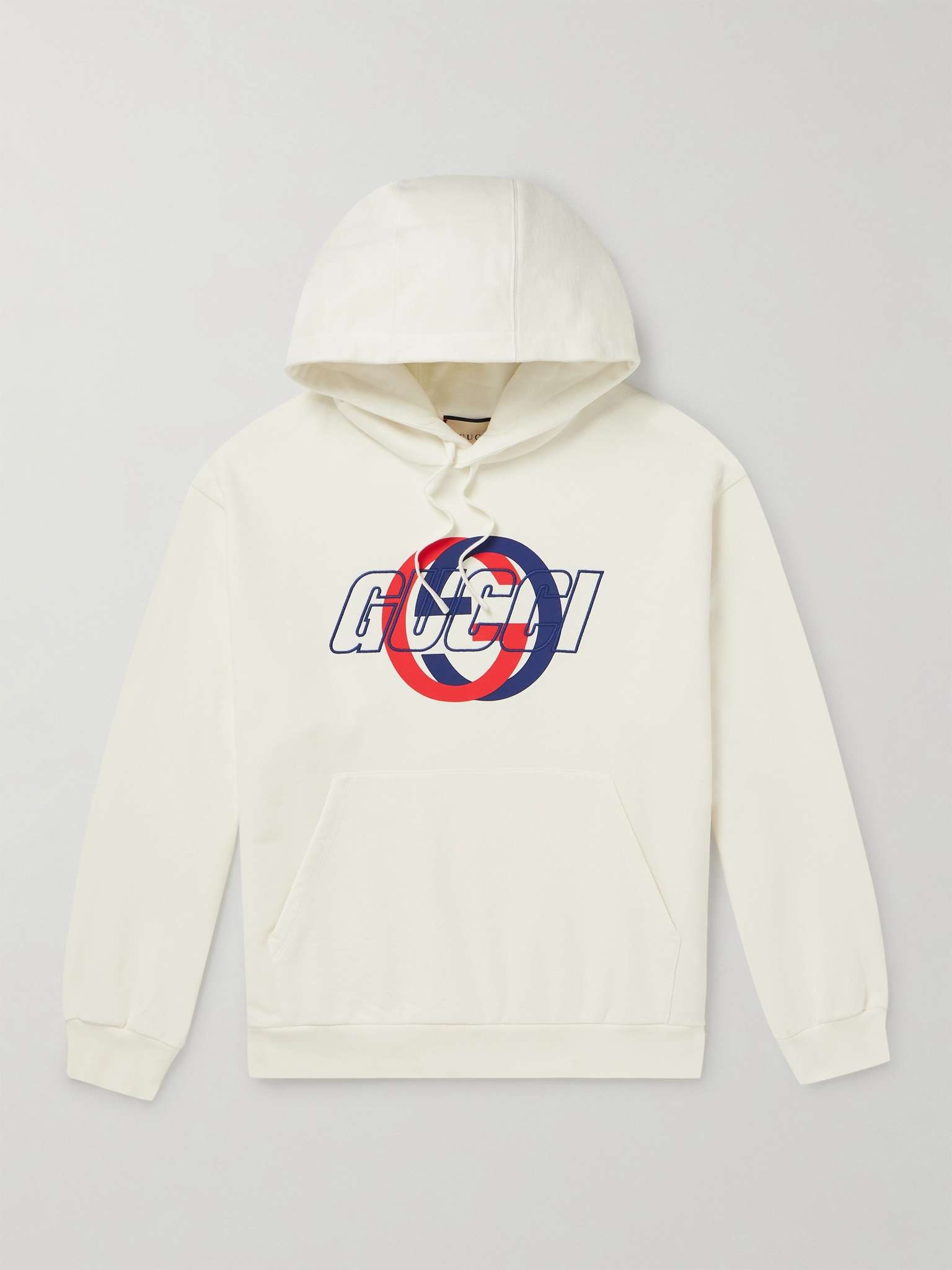 GUCCI Logo-Embroidered Printed Cotton-Jersey Hoodie - 770839XJGA2