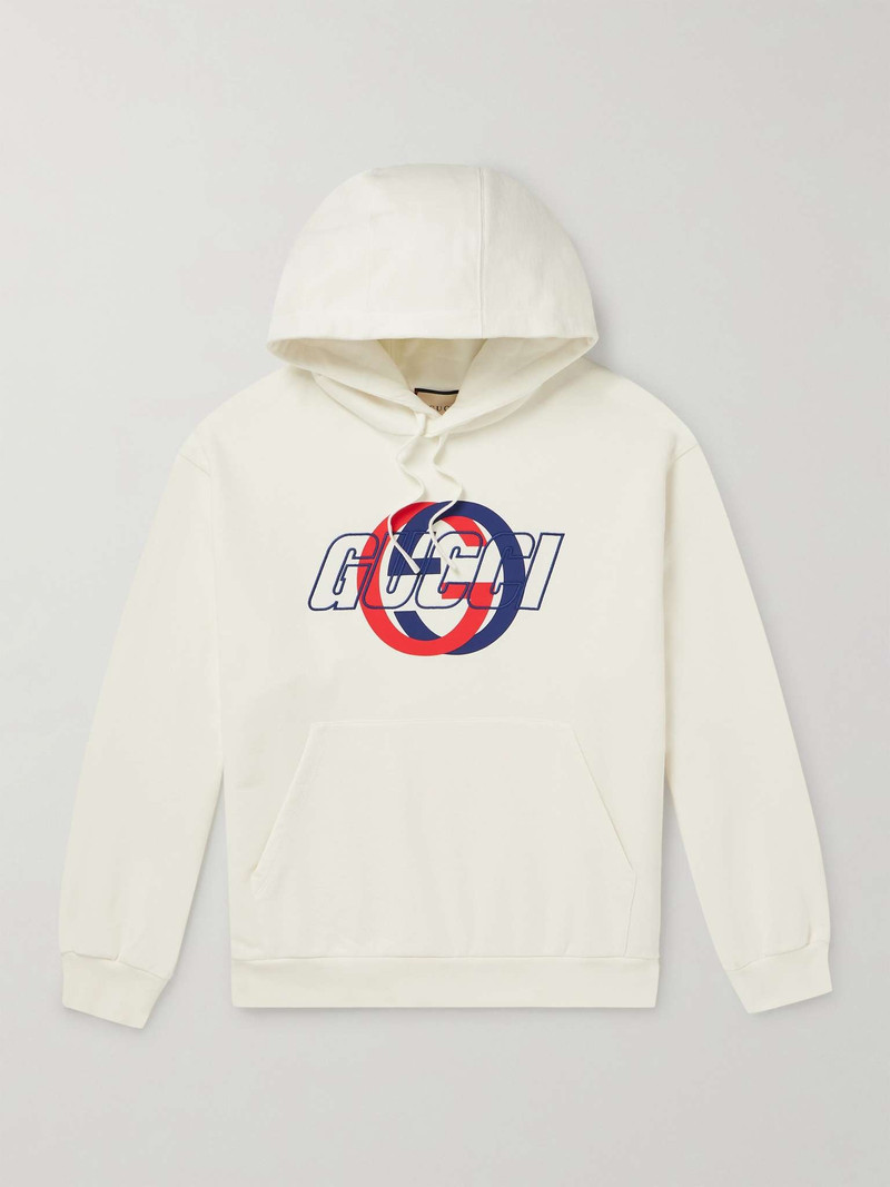Logo-Embroidered Printed Cotton-Jersey Hoodie - 1