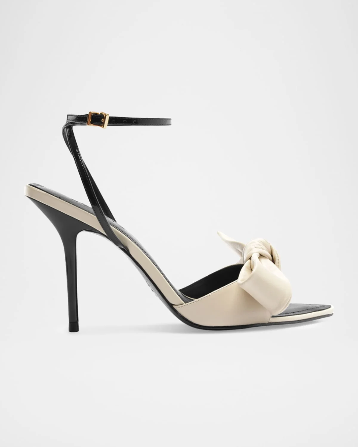 100mm Elodie Leather Bow Sandals - 1