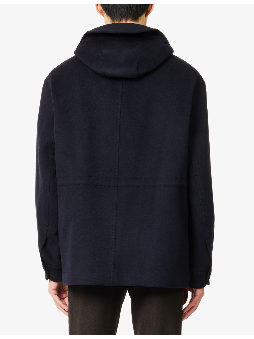Logo-Patch Flap-Pocket Wool-Cashmere Blend Jacket - 4