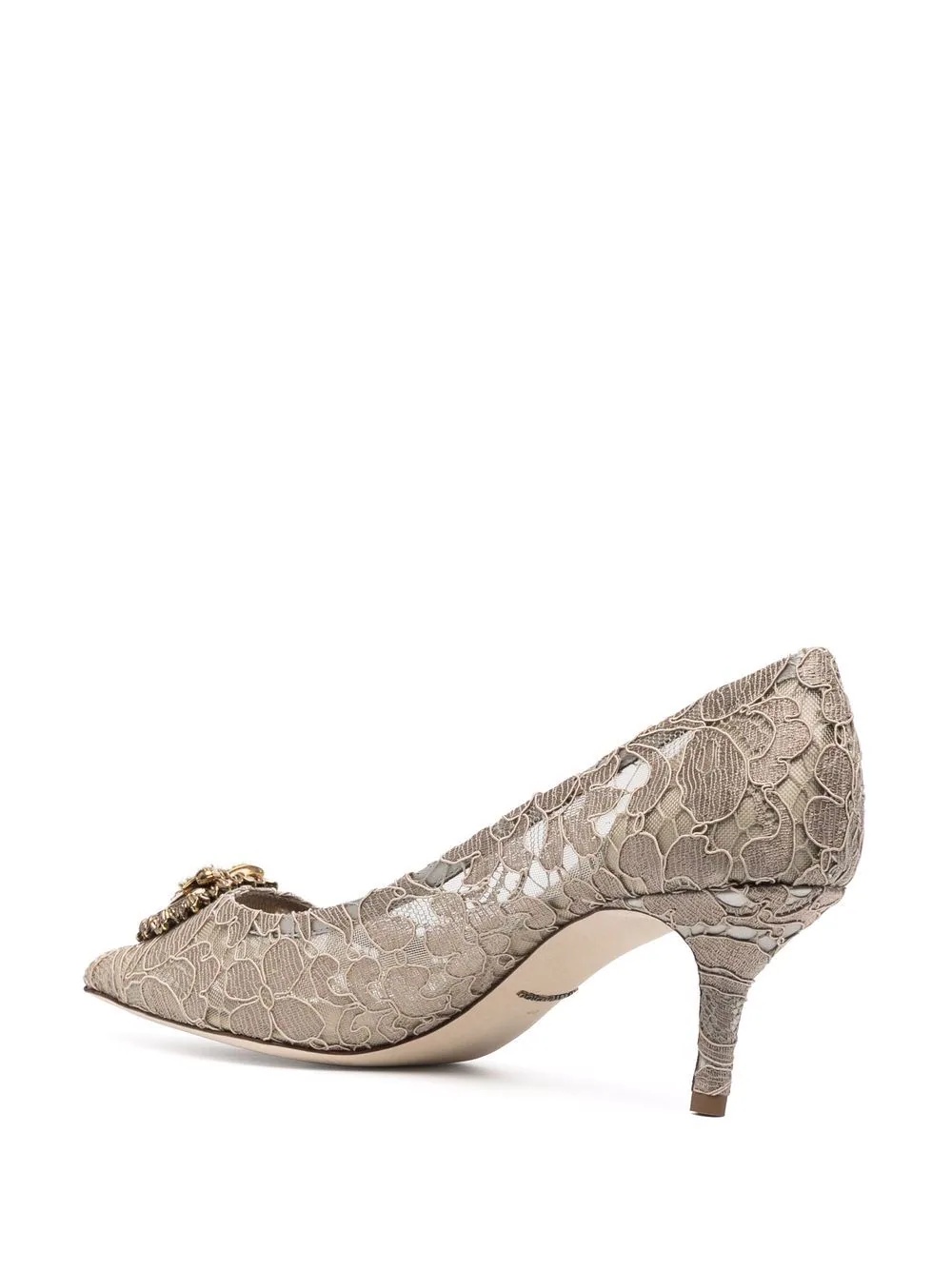 Heart plaque lace pumps - 3