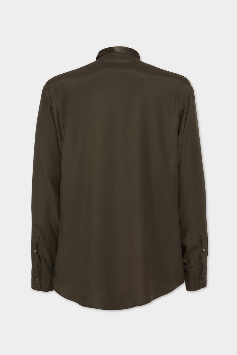 SATIN TIE DROPPED SHOULDER SHIRT - 2