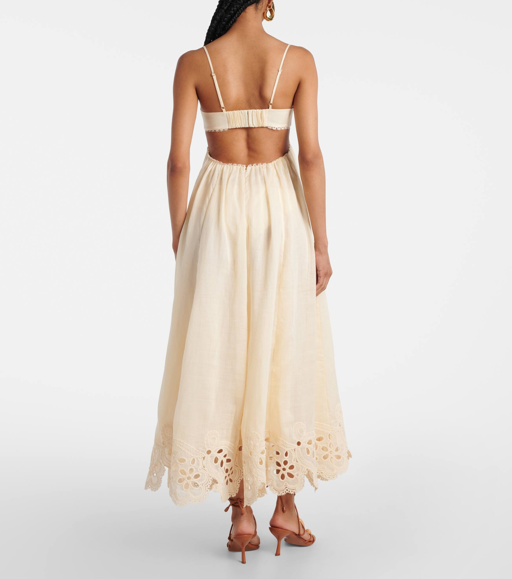 Coco embroidered ramie maxi dress - 3