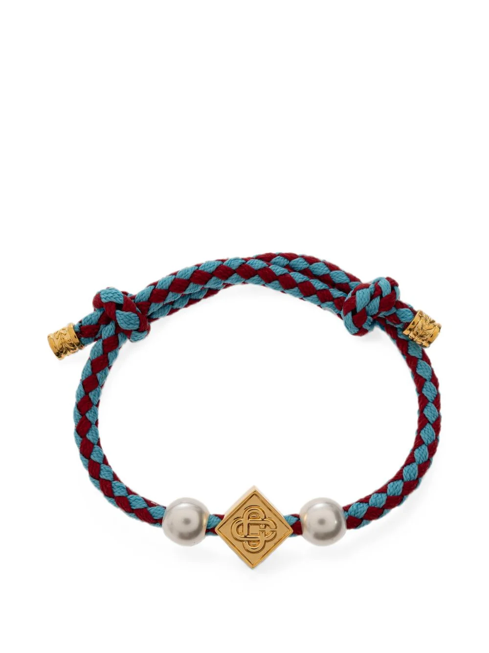 pearl-embellished braided bracelet - 1
