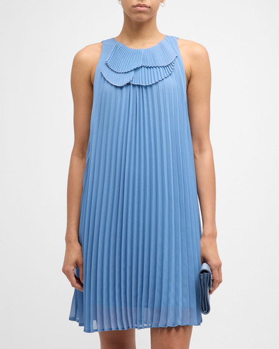 EMPORIO ARMANI Sleeveless Pleated Mini Shift Dress outlook