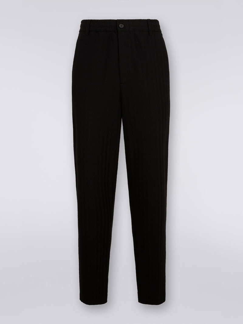 Viscose and cotton chevron trousers with ironed crease 1