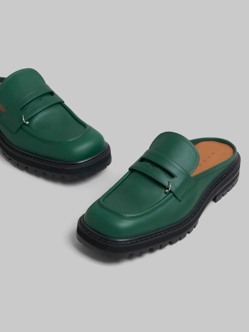 GREEN LEATHER PIERCING 2.0 CHUNKY SABOT LOAFER - 5
