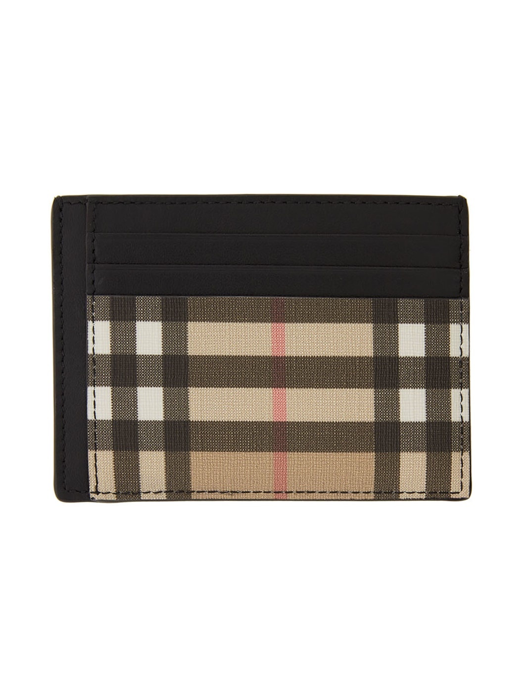 Burberry Beige Vintage Check Money Clip Card Holder ssense