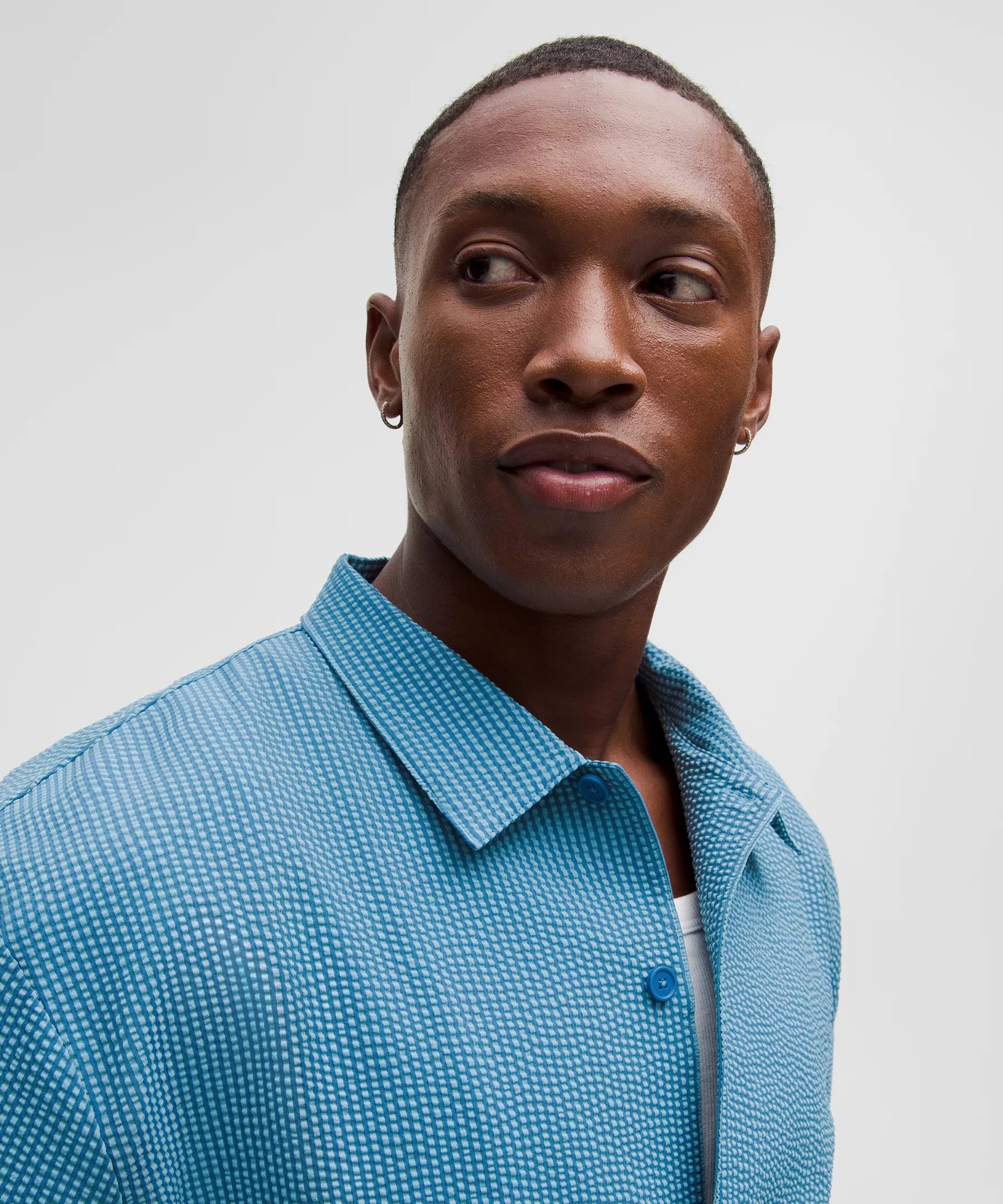 Textured Camp Collar Short-Sleeve Shirt - 4