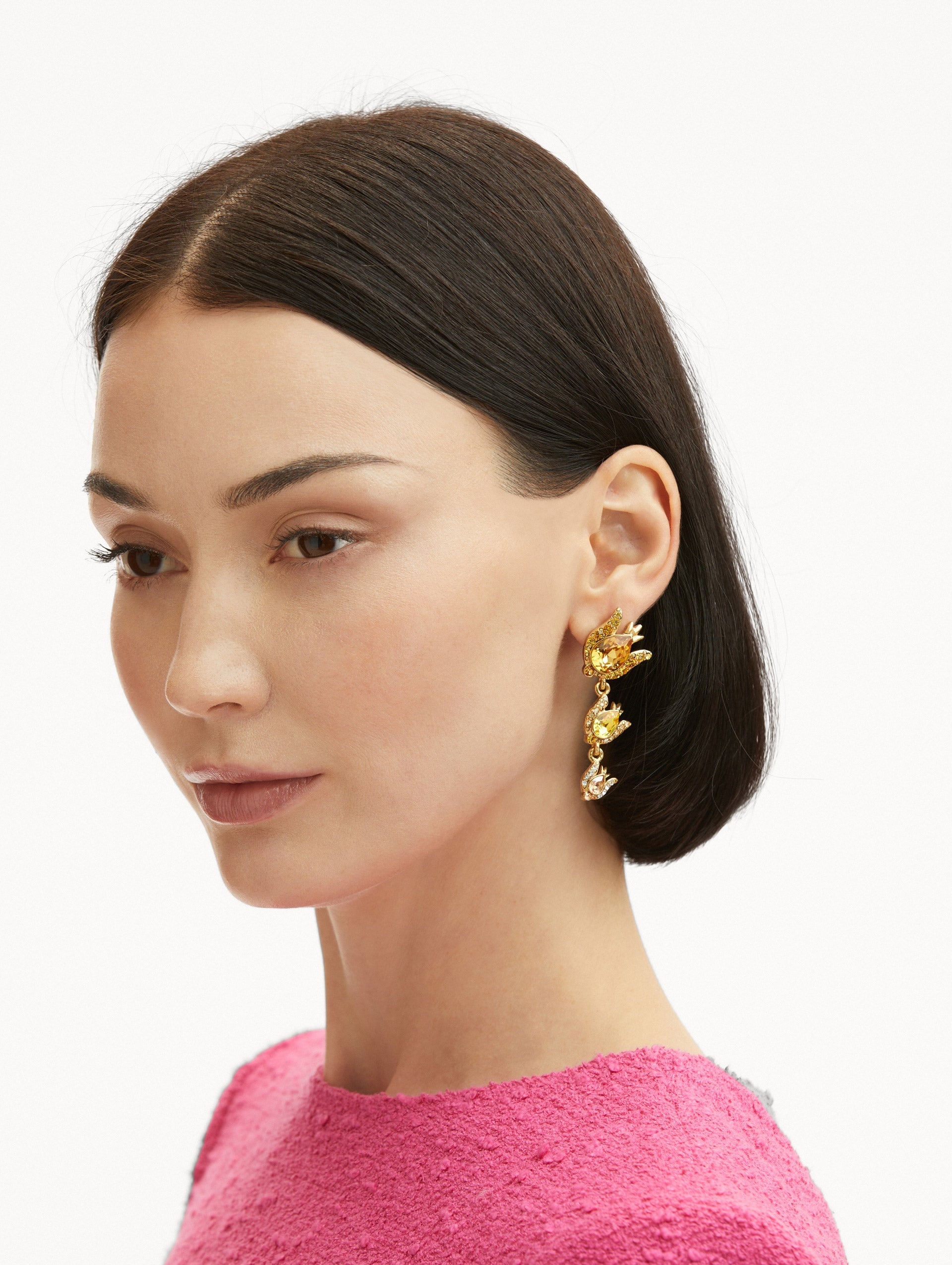 CRYSTAL ROSE DROP EARRINGS - 2