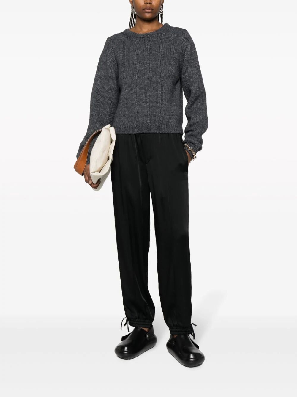 Jil Sander Women Relaxed Fit Jogging Pant With Tuxedo Band - 7