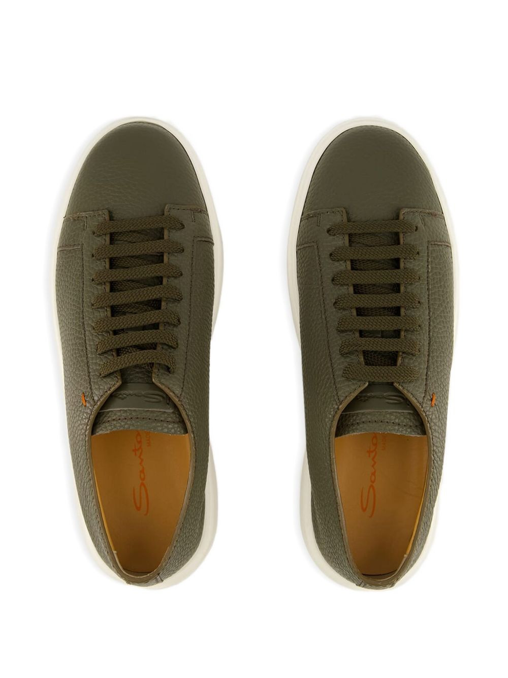 leather lace-up sneakers - 4