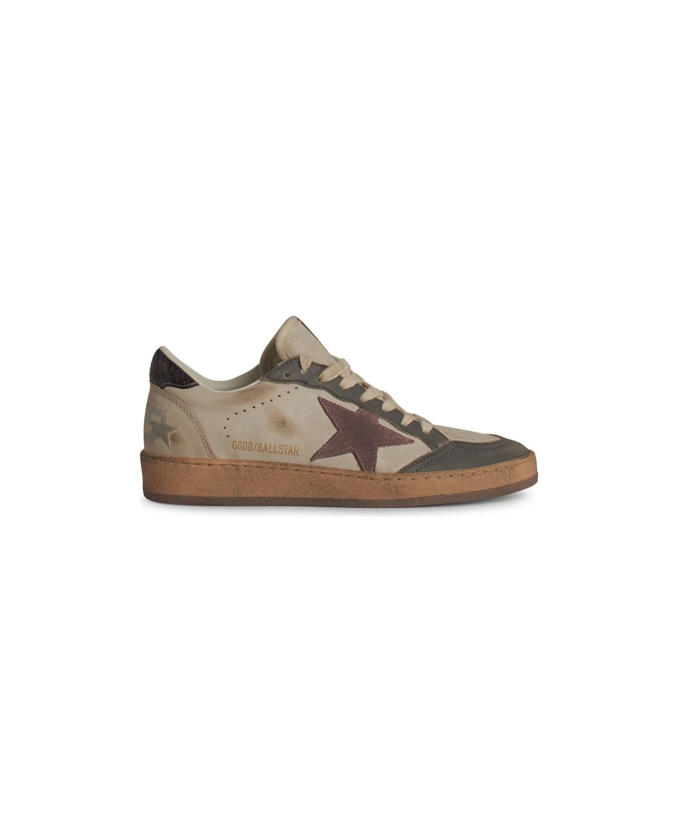 'ball Star' Beige Leather Sneakers - 1