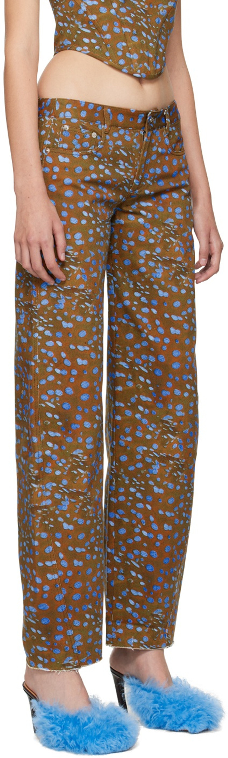 PRISCAVera Brown Printed Jeans outlook