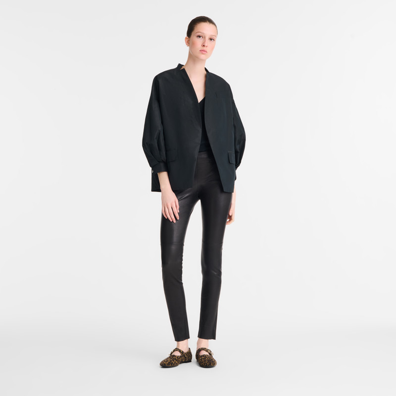 Longchamp Fall-Winter 2023 컬렉션 바지 블랙 - 가죽 outlook