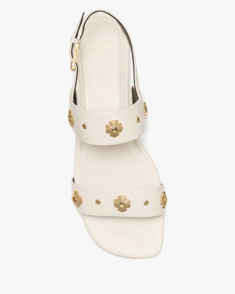 Spade Flower Stud Flat Sandals 3