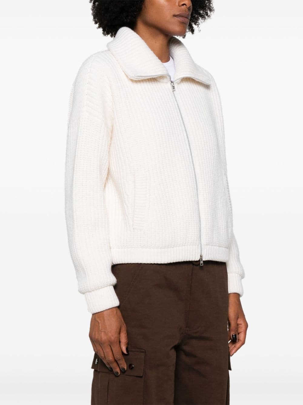 wool zipped cardigan - 3