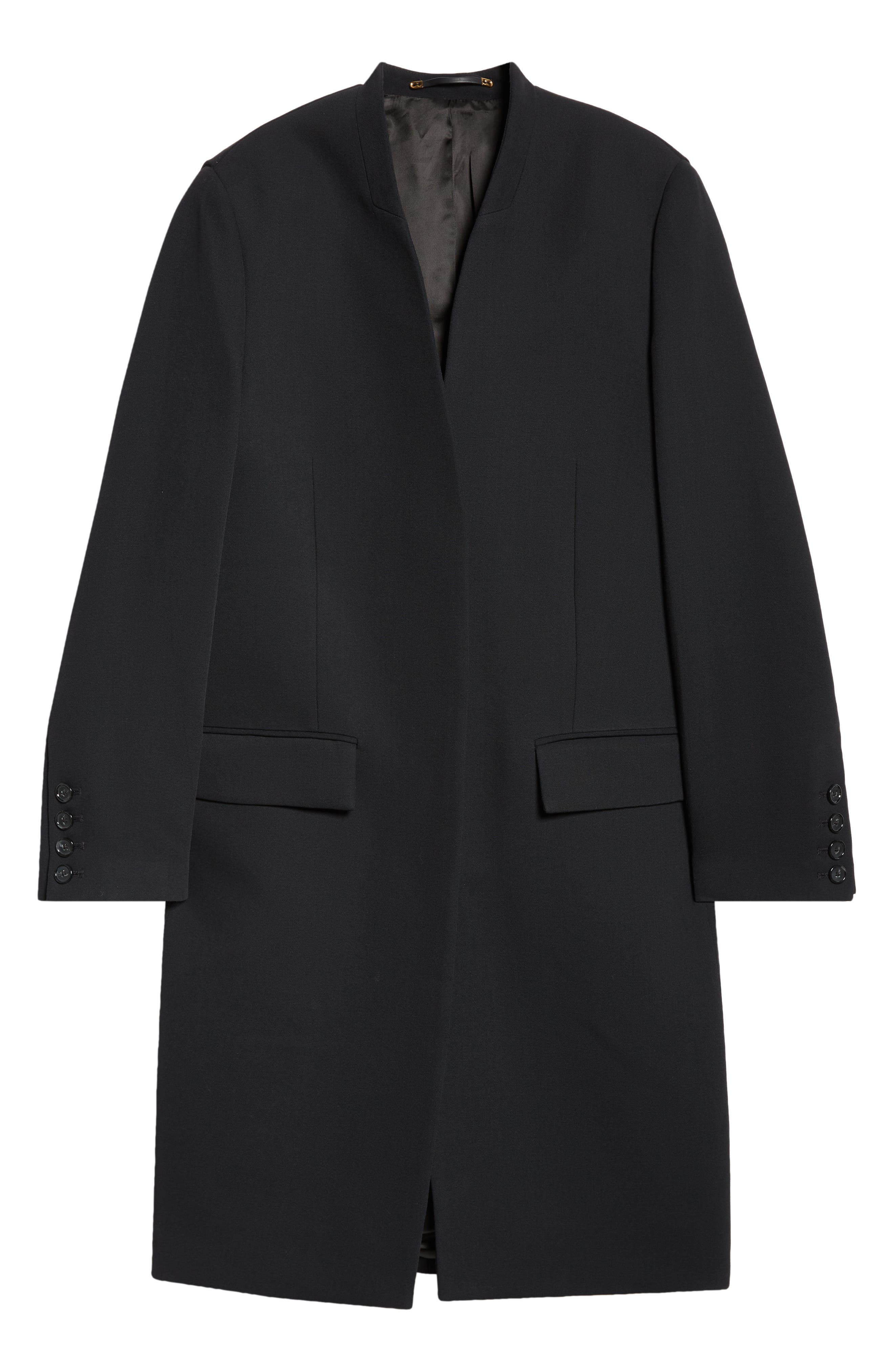 TOTEME Deep Pleated Coat in Black at Nordstrom - 7
