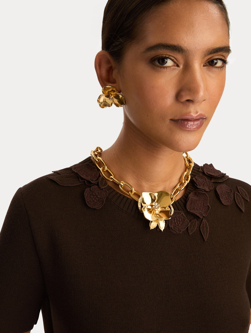 GOLD BLOSSOM CHAIN-LINK NECKLACE 3