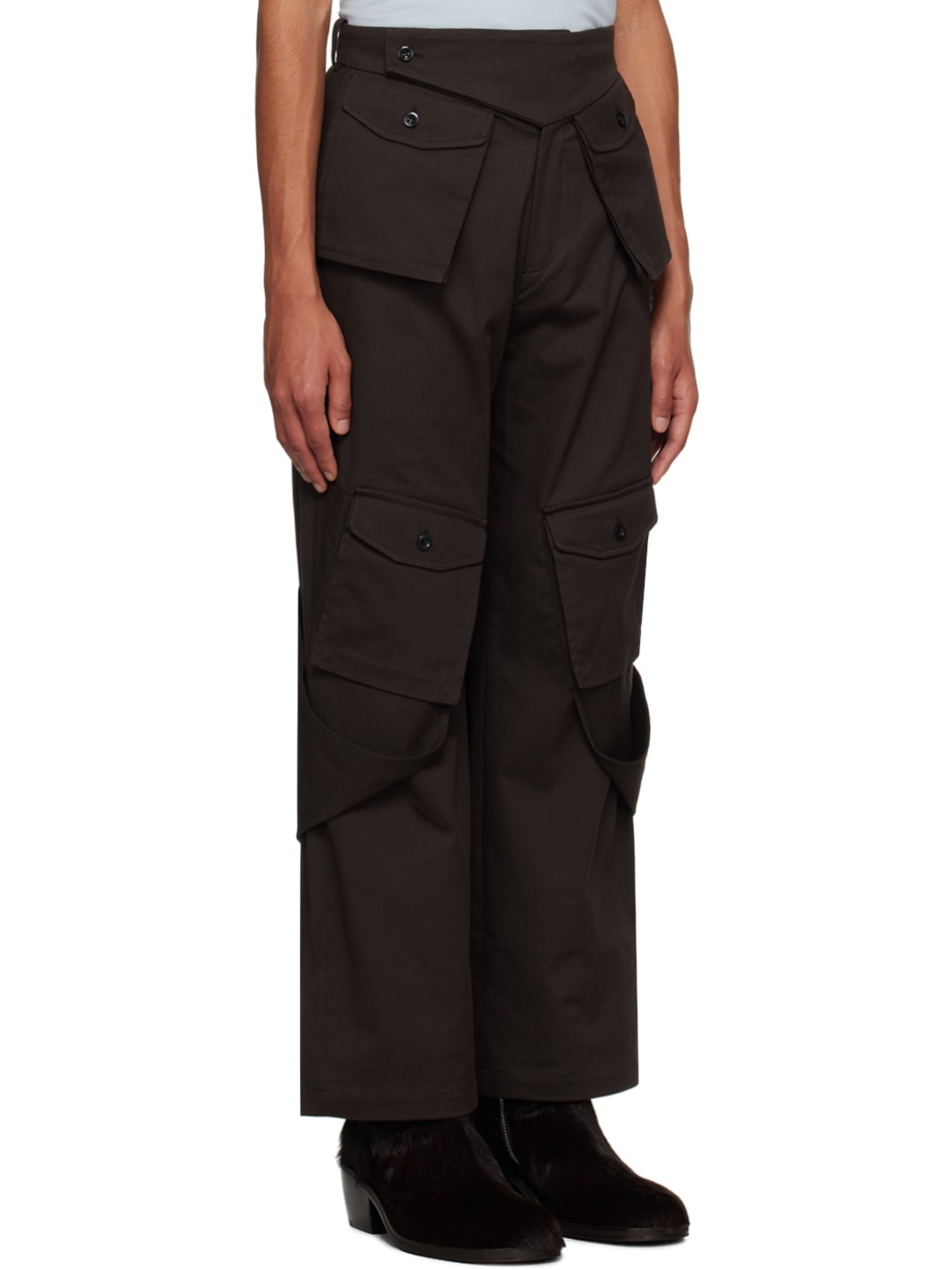 Black Extended Trim Cargo Pants - 2
