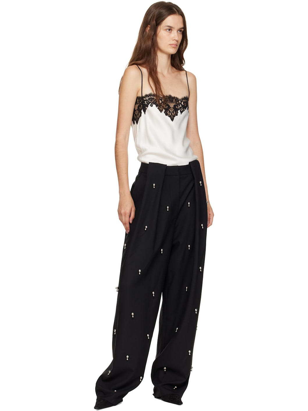 Black Sphere Embroidered Balloon Trousers - 4