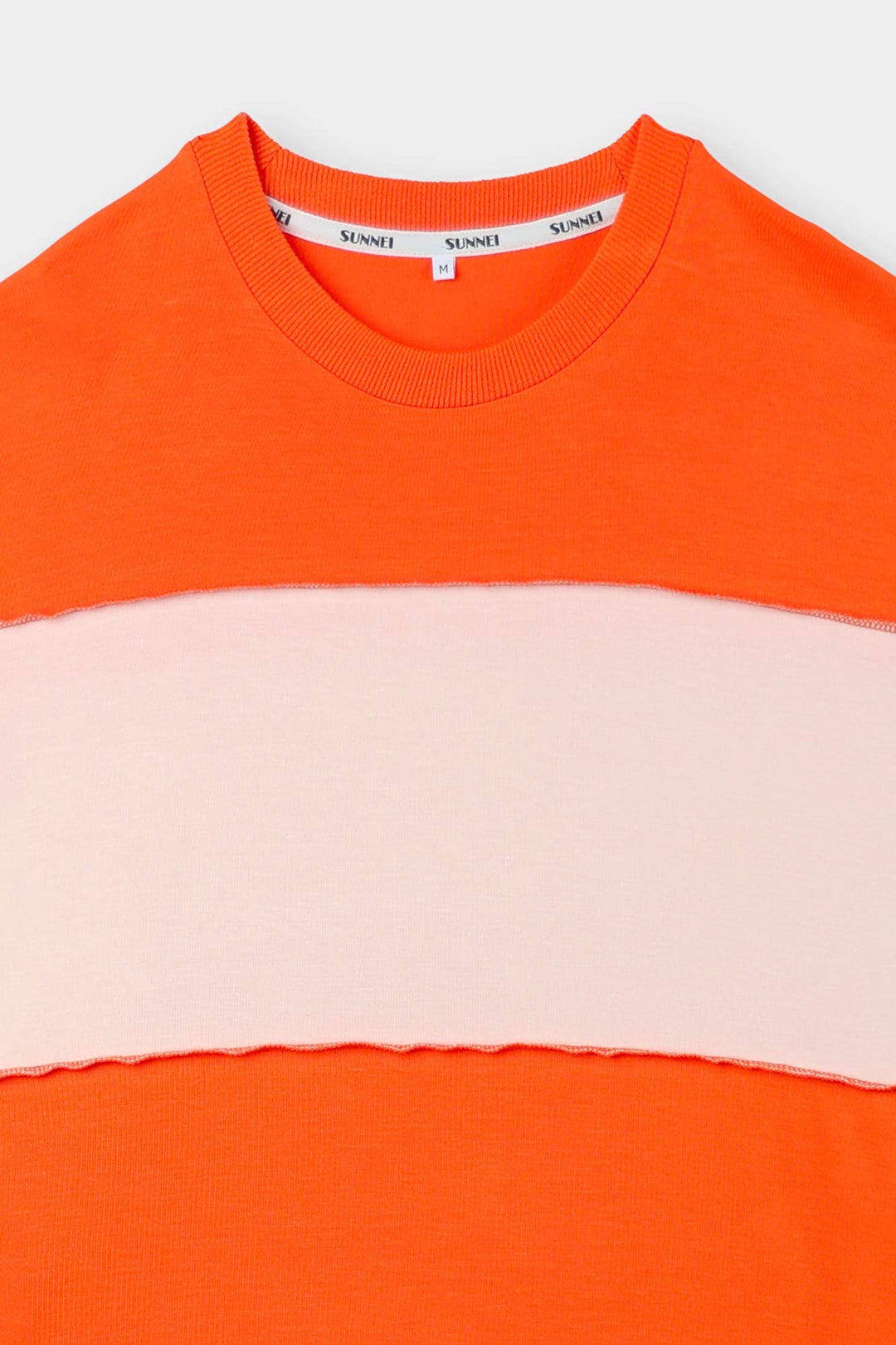 PANEL LONGSLEEVE T-SHIRT / orange & cream stripes - 4