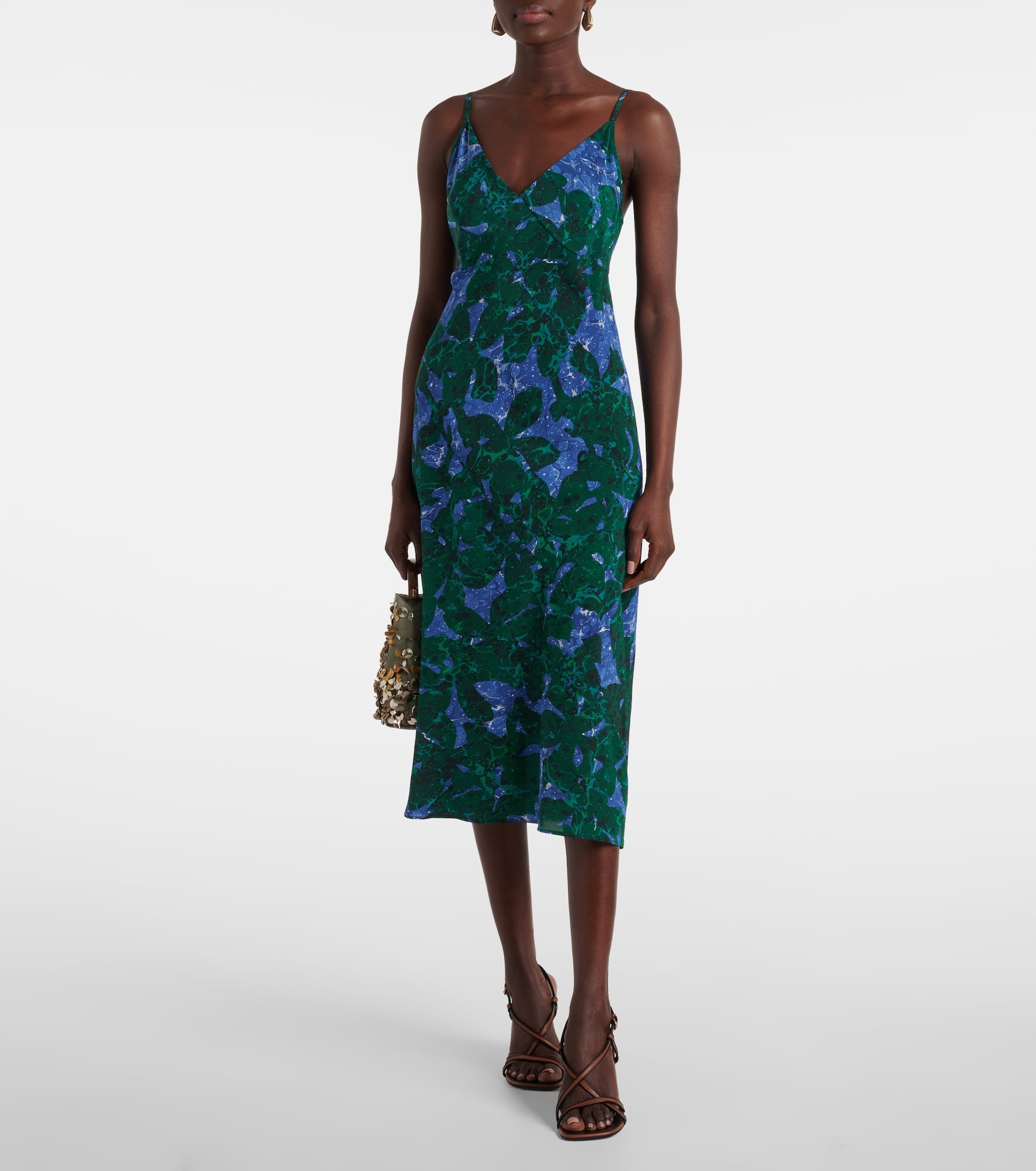 Printed silk slip dress - 2