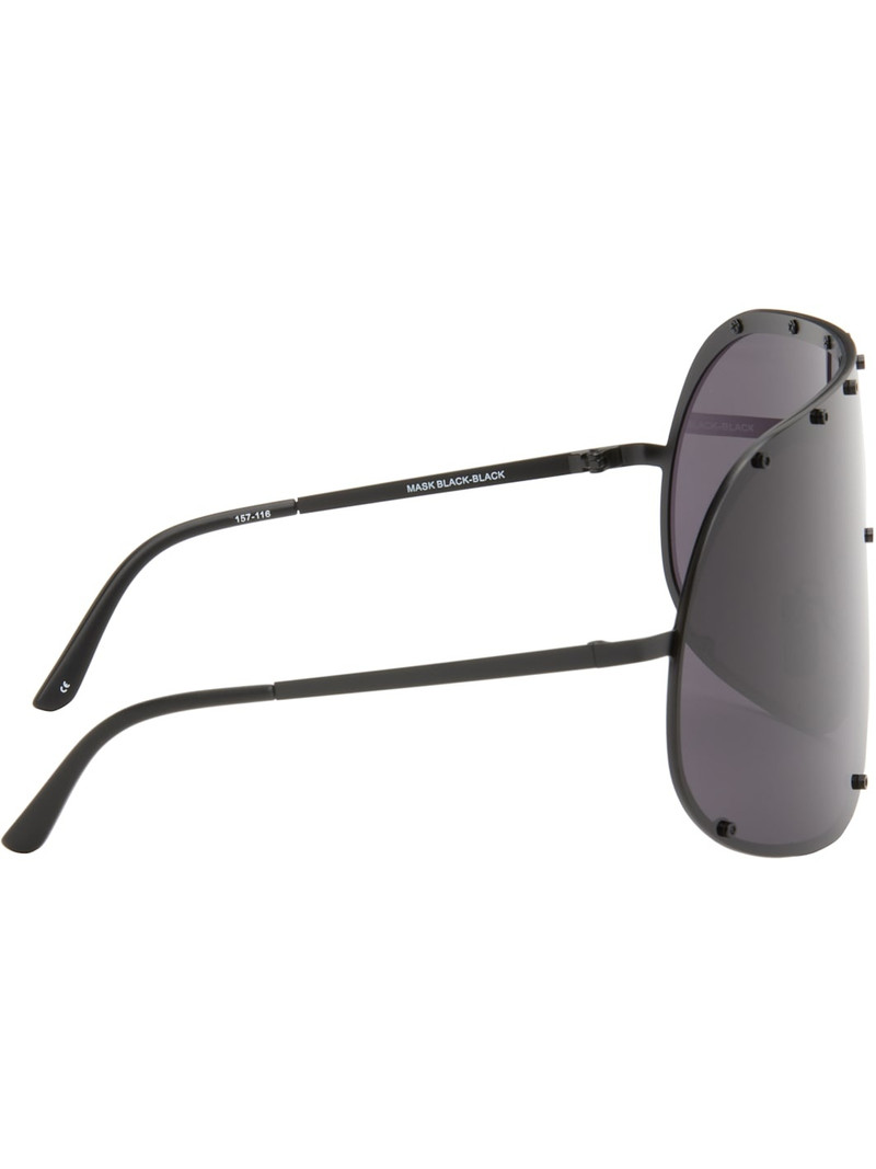 Rick Owens Black Shield Sunglasses outlook