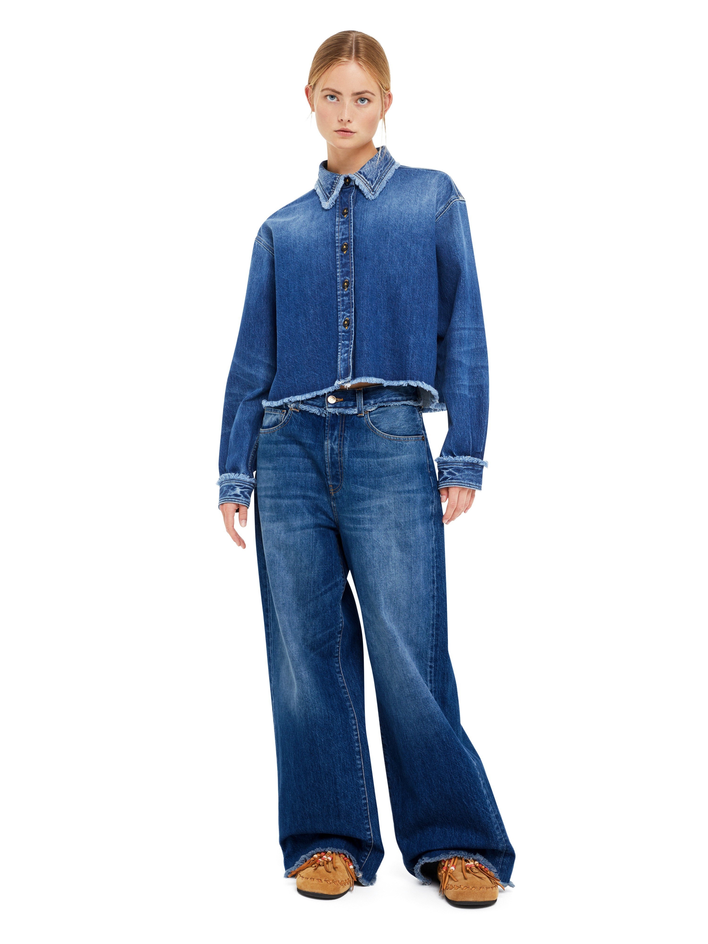 Fringed Relaxed Denim Pants - 2