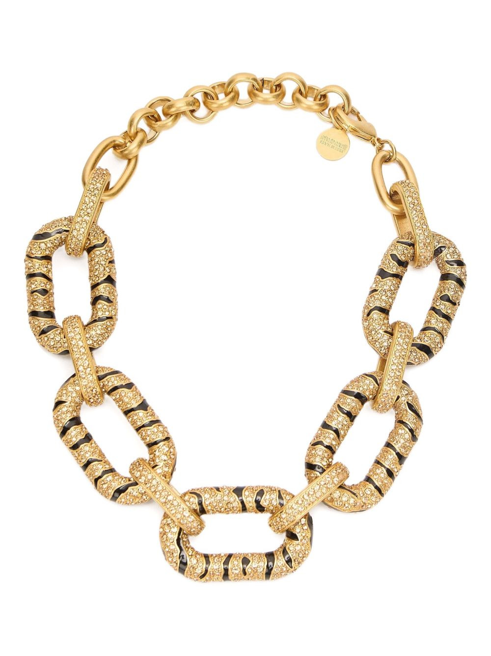 crystal-embellished tiger-stripe necklace - 3