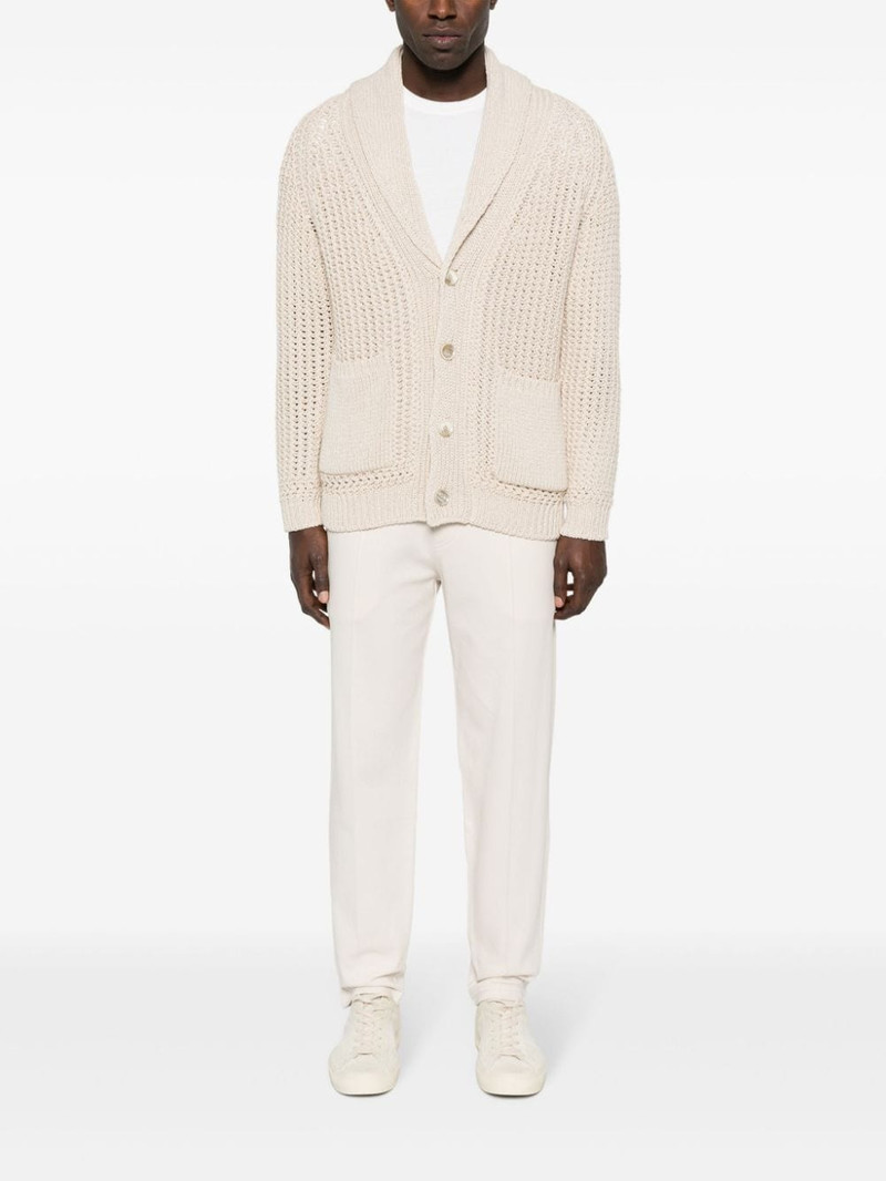 Brioni crochet-knit cardigan outlook