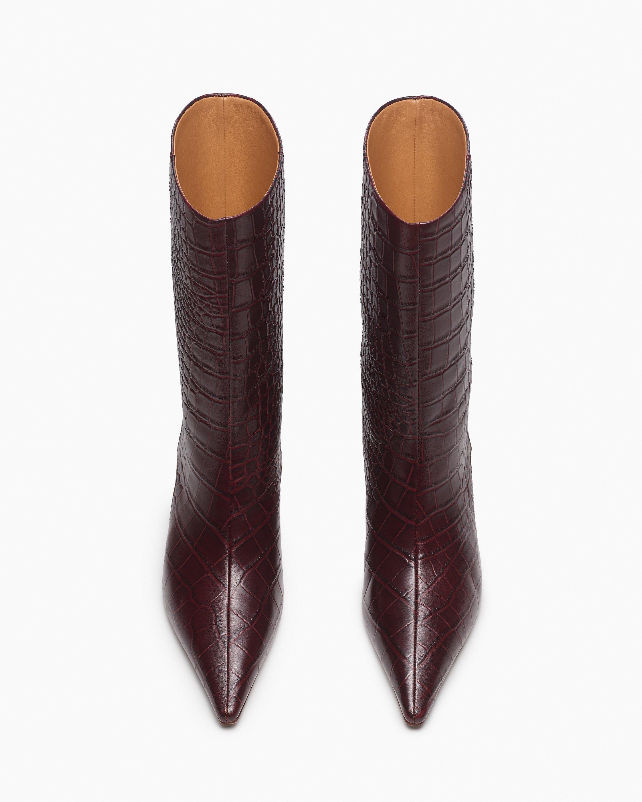 Mott Embossed Leather Boots - 5