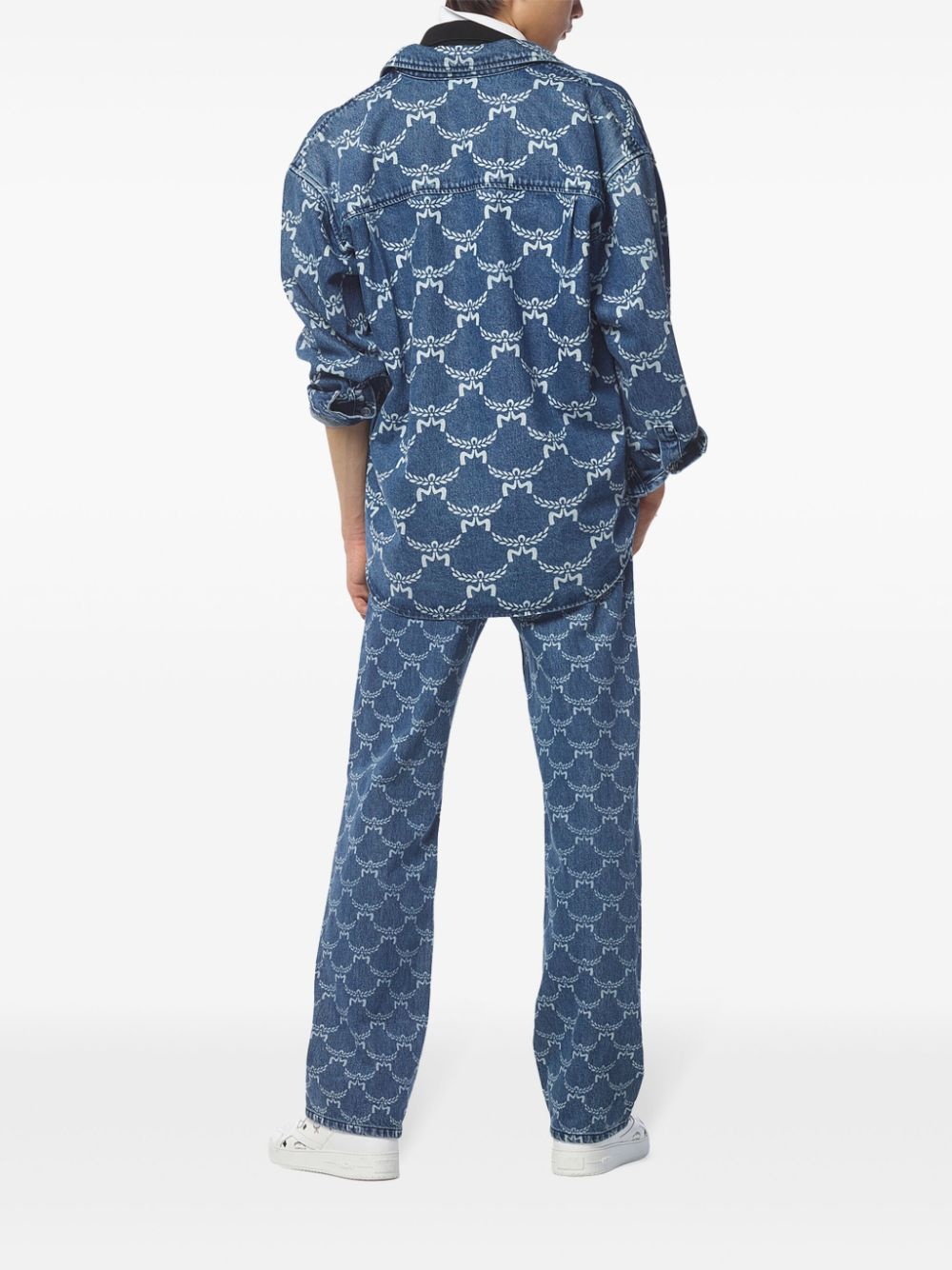 patterned denim shirt - 3