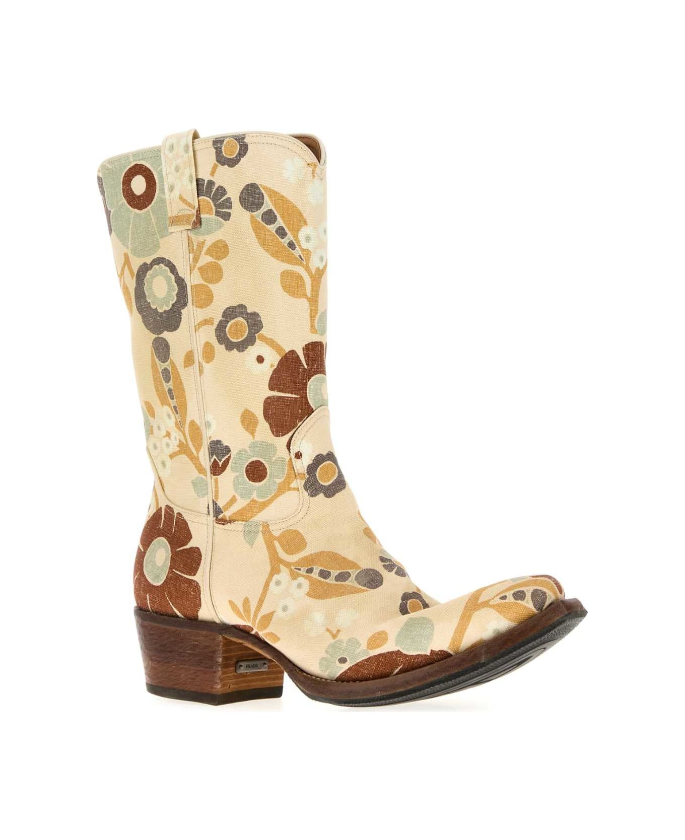 Printed Canvas Boots - 2